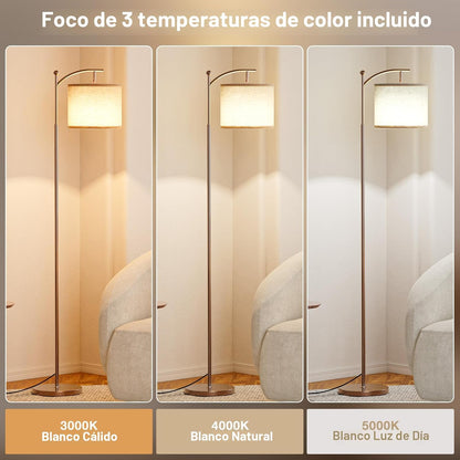 Ambimall Lámpara de pie de 60 pulgadas para sala de estar con 3 tem...