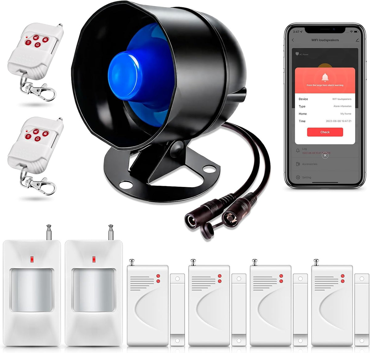 Kit de sistema de alarma de seguridad WiFi, inalámbrico de 120 db,...