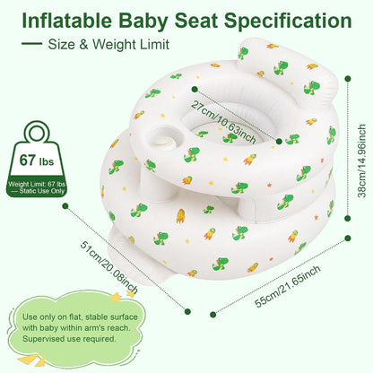 Asiento de bebé inflable con bomba incorporada y soporte de espalda...