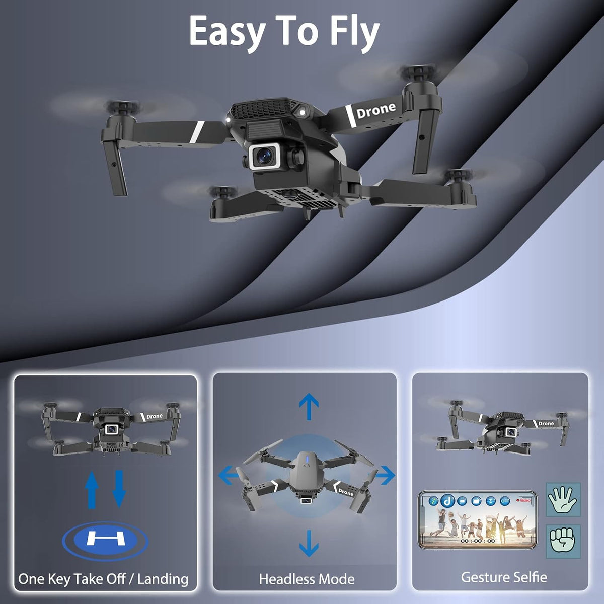 MOCVOO Dron con cámara dual para adultos y niños, cuadricóptero RC...