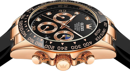 OLEVS Relojes de pulsera analógicos de cuarzo para hombre, cronógra...