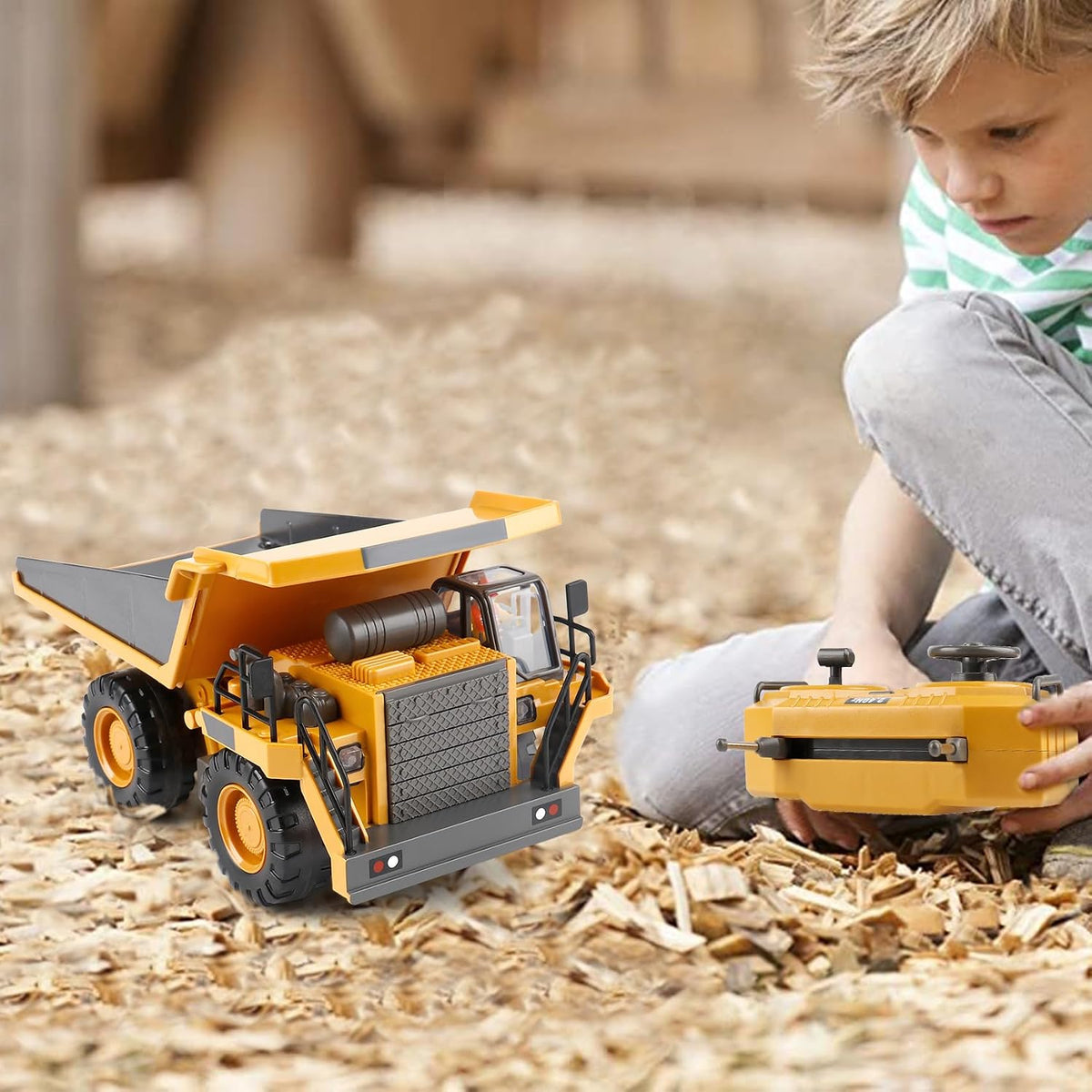 PREPOP Camión volquete de control remoto para niños, juguete de veh...