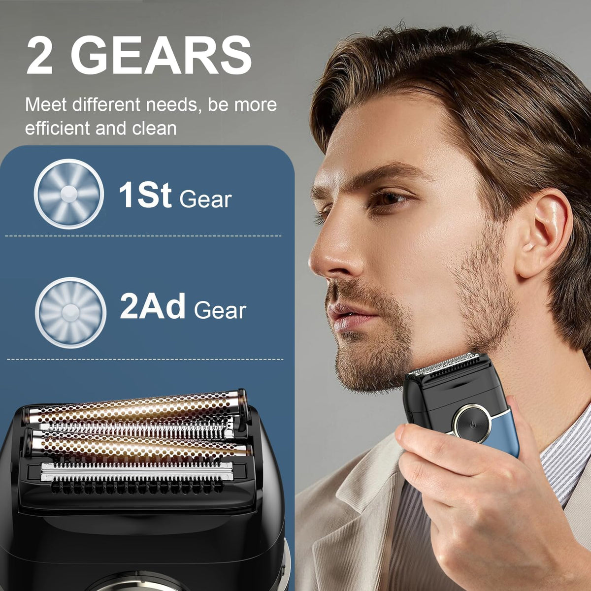 Afeitadoras eléctricas para hombres: 4 cuchillas flotantes y pantal...