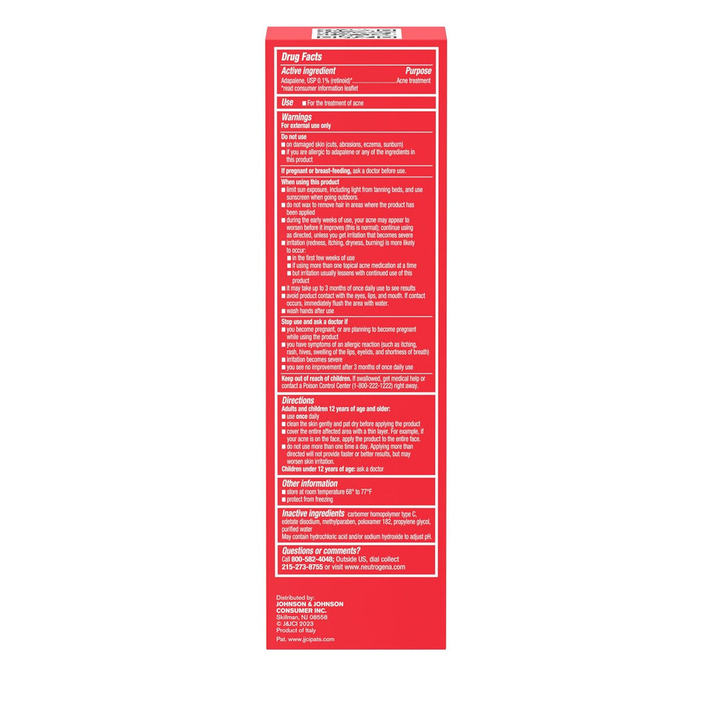 Neutrogena Adapalene Gel 0.1% Tratamiento para el acné, 1.6 oz | Tó...