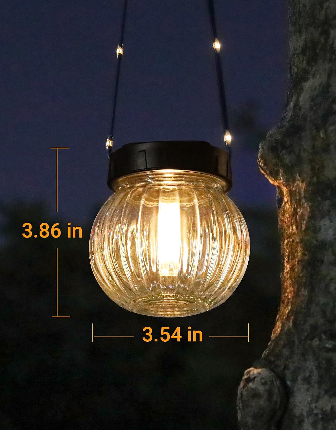 PARTPHONER Luces solares impermeables para exteriores, paquete de 1...