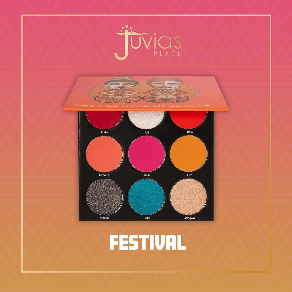 Juvia's Place Palette The Festival, coral atrevido, rojo, neutr...