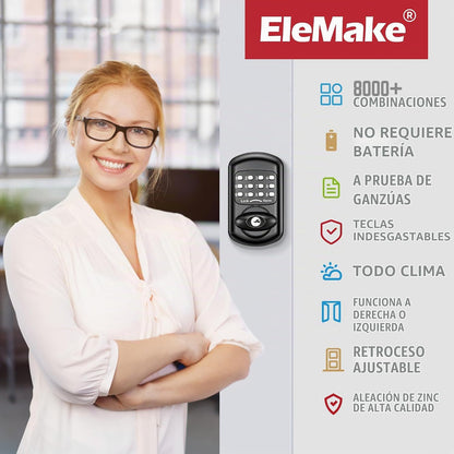 Cerradura de puerta digital y mecánica para teclado de entrada sin...