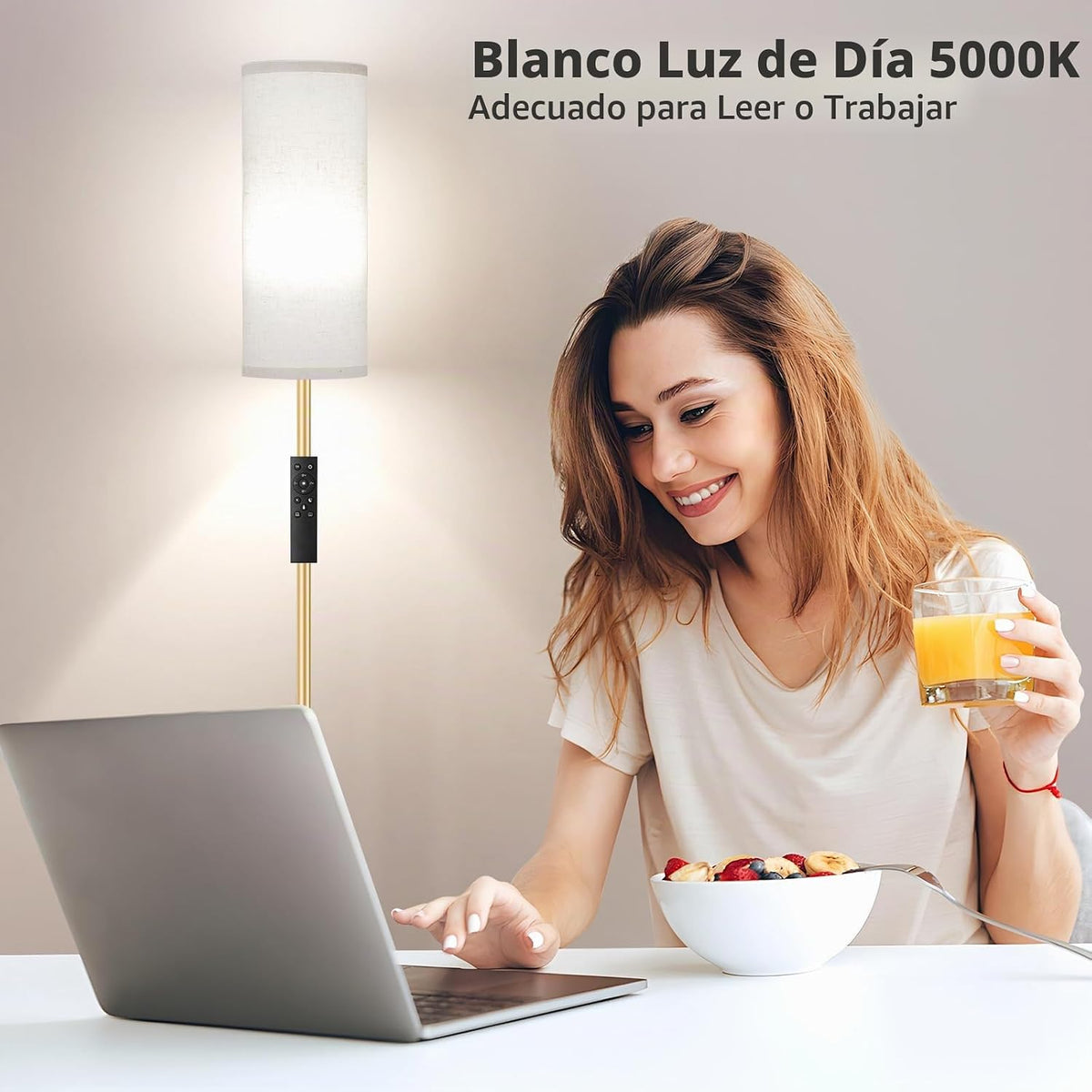 Ambimall - Lámpara de pie para sala, con control remoto y regulació...