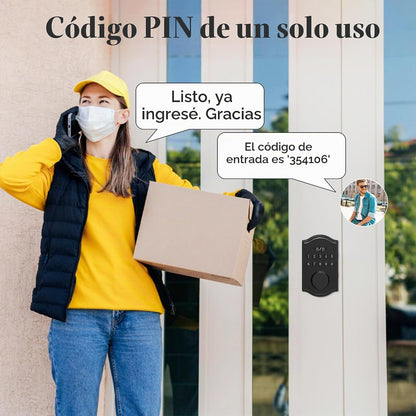 Cerradura de puerta de entrada sin llave con teclado, cerrojo intel...