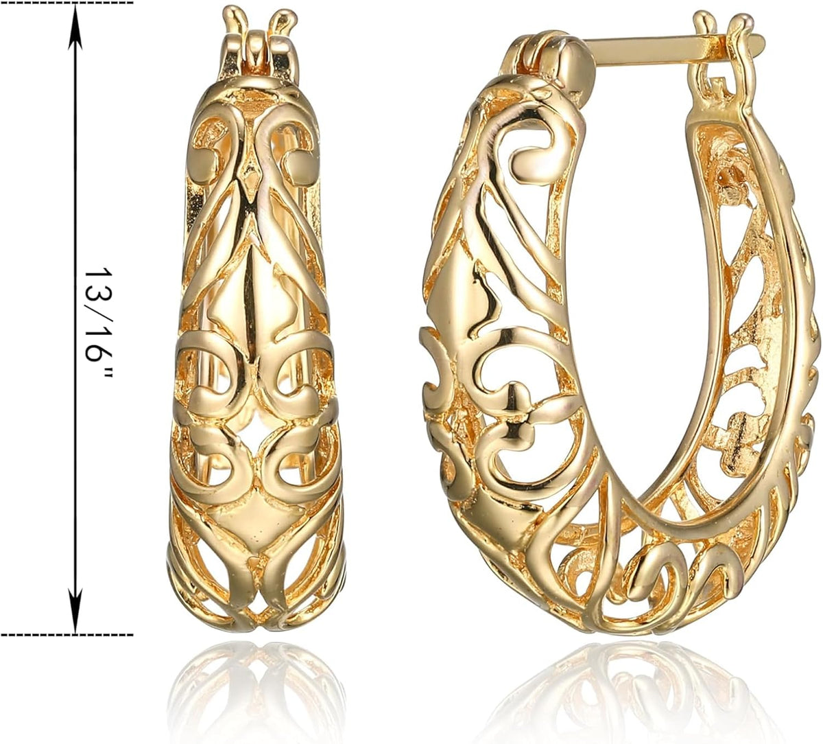 Amazon Collection - Aretes de aro de filigrana abierta en plata de ley