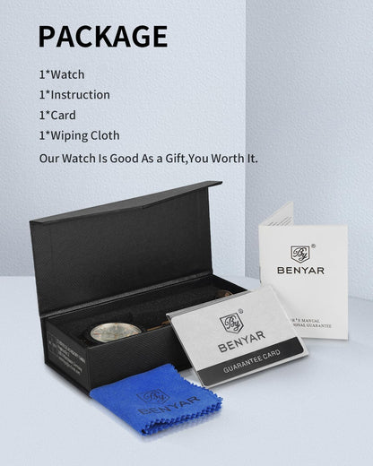 BENYAR Reloj para hombre analógico cronógrafo de cuarzo, impermeabl...