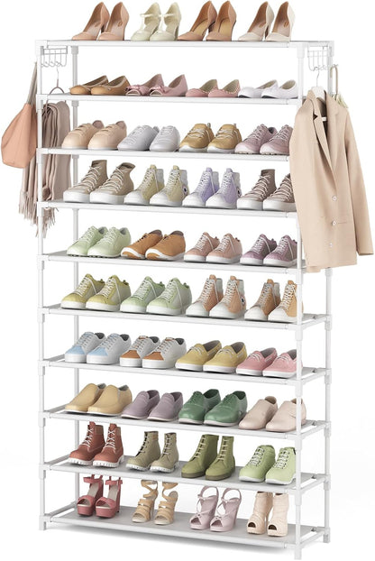LANTEFUL Zapatero de 10 niveles, 50 pares, organizador de zapatos a...