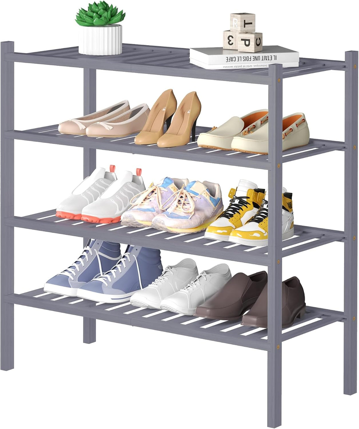 ROMGUAR CRAFT Zapatero de Bambú de 4 Niveles para Closet Independie...
