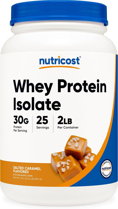 Nutricost Aislado de proteína de suero (caramelo salado) 2LBS