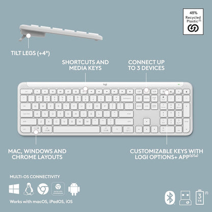Teclado inalámbrico Logitech Signature Slim K950 con escritura sile...
