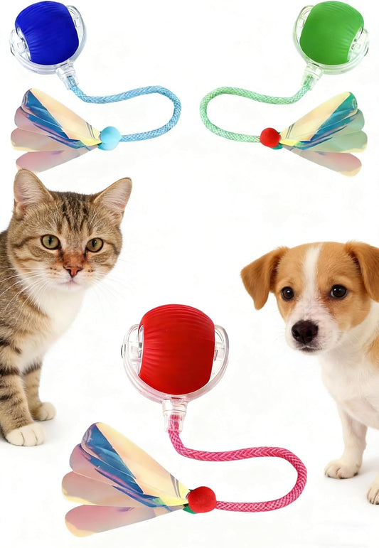 RightBliss Juguete automático de bola rodante para gatos y perros....