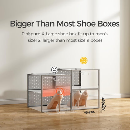 Pinkpum Paquete de 15 cajas de almacenamiento de zapatos grandes |...