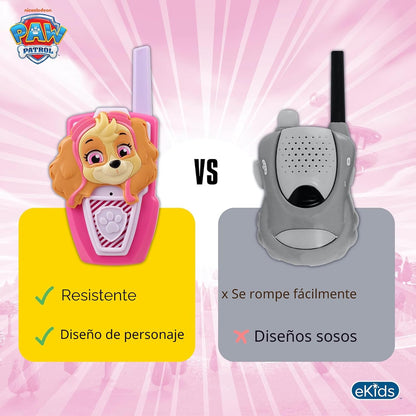 Paw Patrol Toy Walkie Talkies para niños, juguetes para interiores...