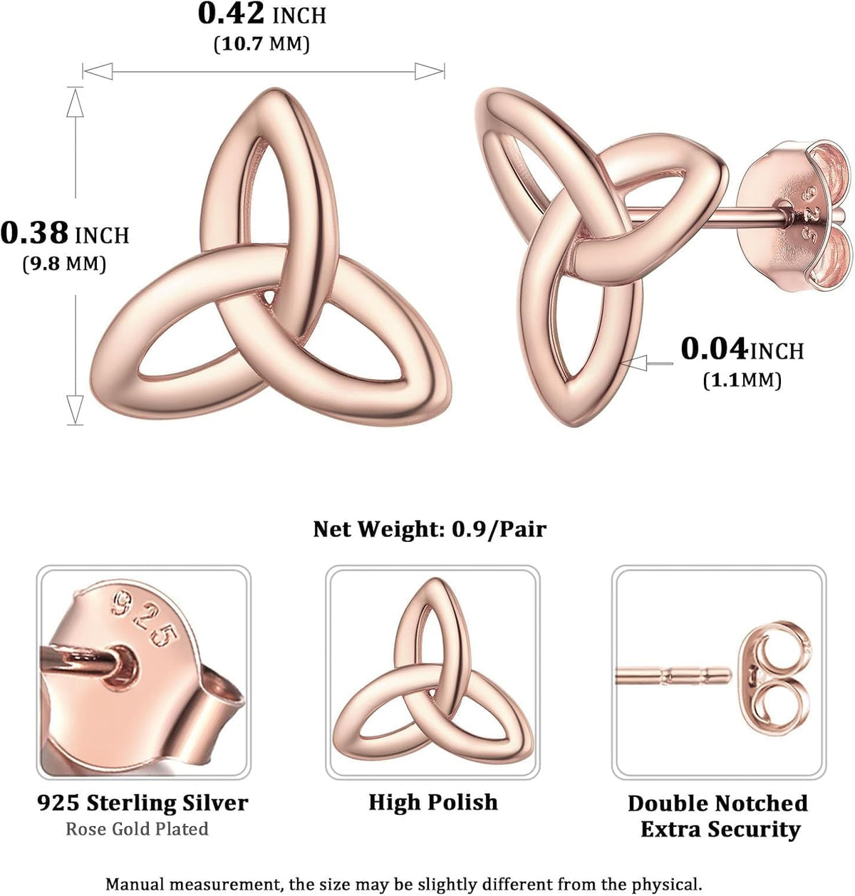 ChicSilver Pendientes celtas para mujer de plata de ley hipoalergén...
