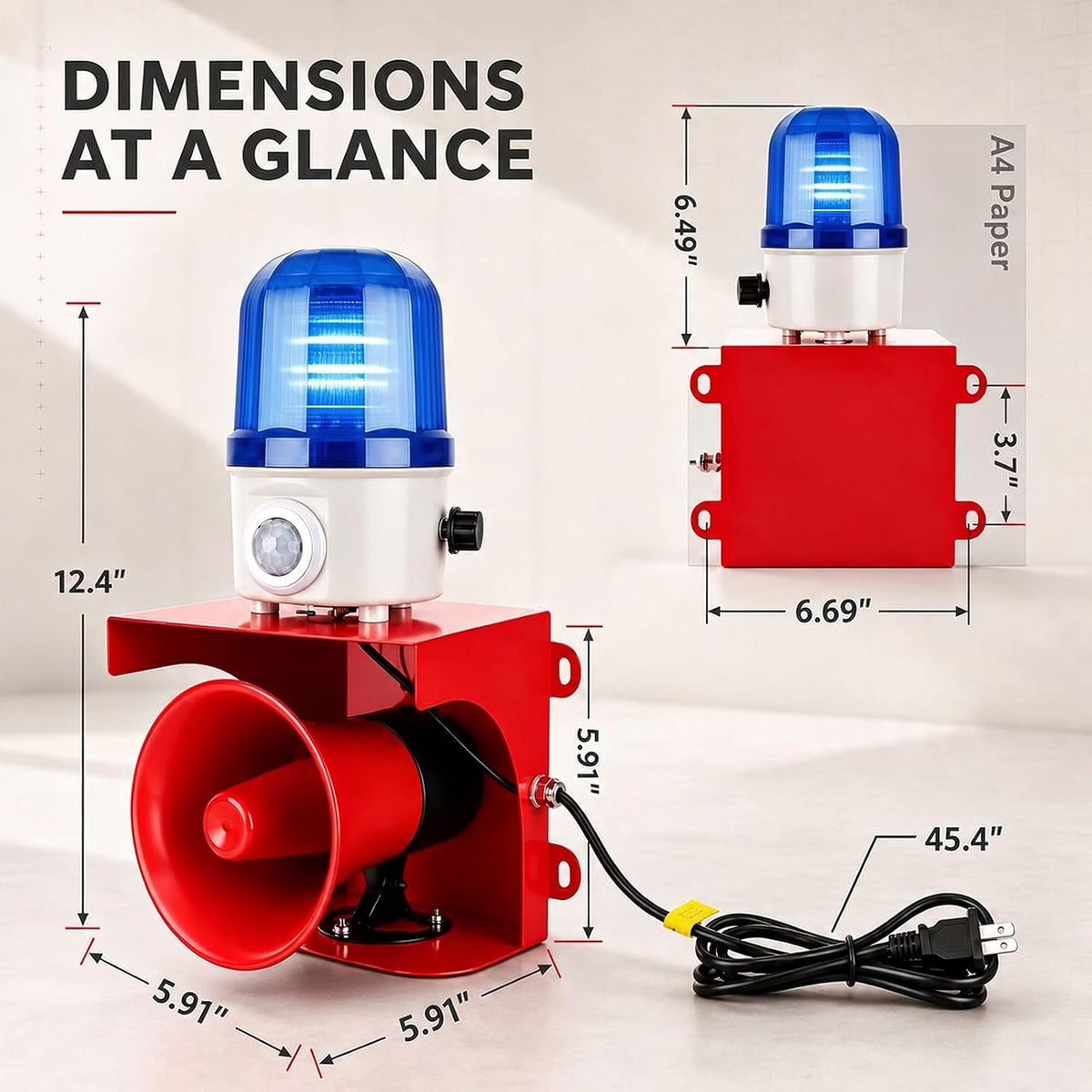 Alarma con sensor de movimiento AC110V con detección humana, sirena...