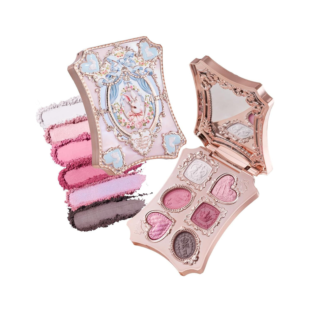 Flower Knows Bunny Garden - Paleta de maquillaje de 6 colores, rosa...