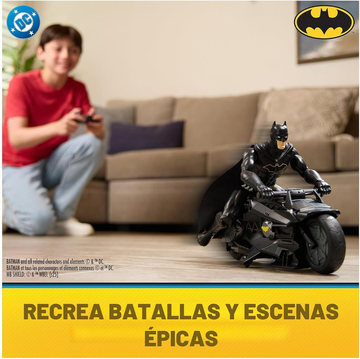 DC Comics, Batciclo de control remoto Batman Stealth con figura de...