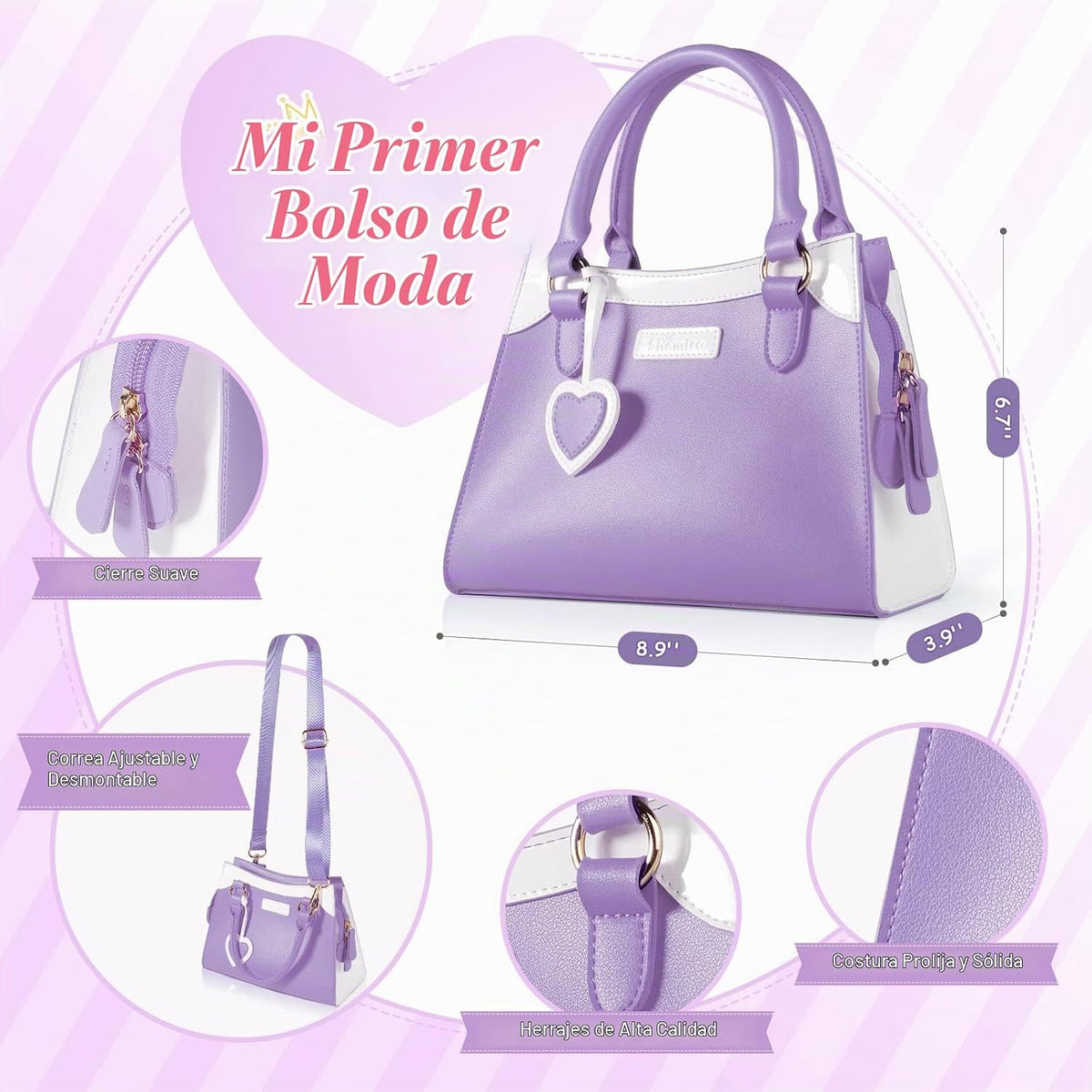 Shemira - Bolso de juego para niñas pequeñas, juguetes de princesa...