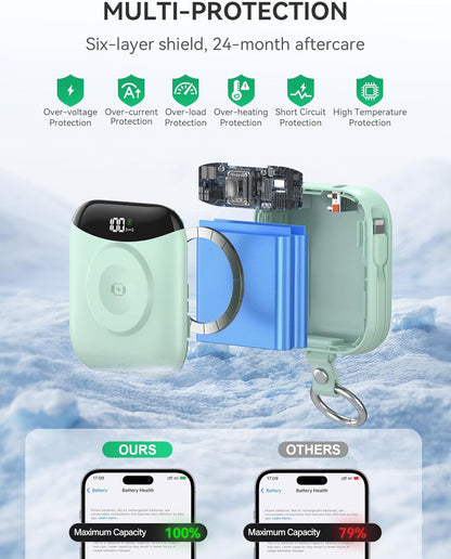Cargador portátil citicr de 10000 mAh con cables integrados y carga...