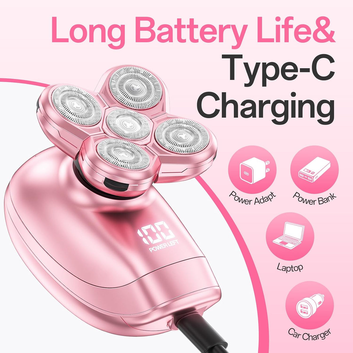 Maquinillas de afeitar eléctricas 5 en 1 para mujer, afeitadoras el...