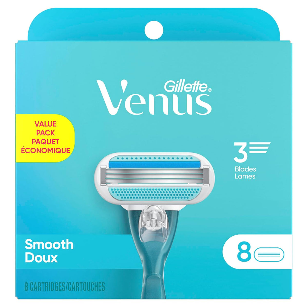 Gillette Venus Smooth Recambios de cuchillas de afeitar para mujer,...