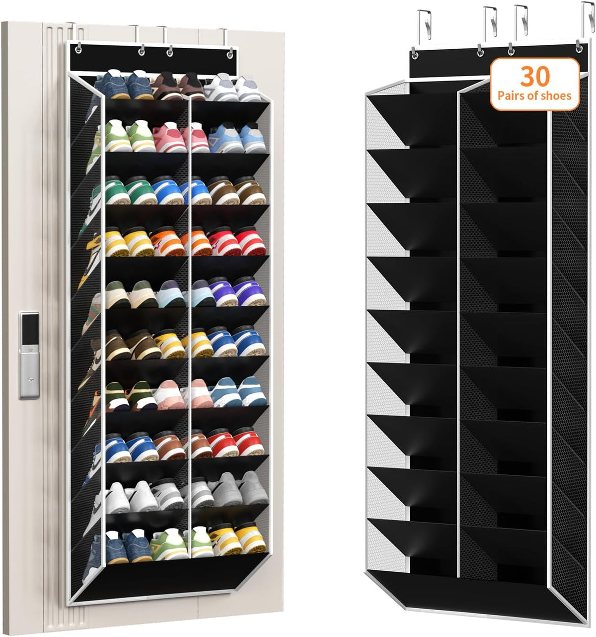 KEEPJOY 20-30 pares de organizadores de zapatos sobre la puerta, za...