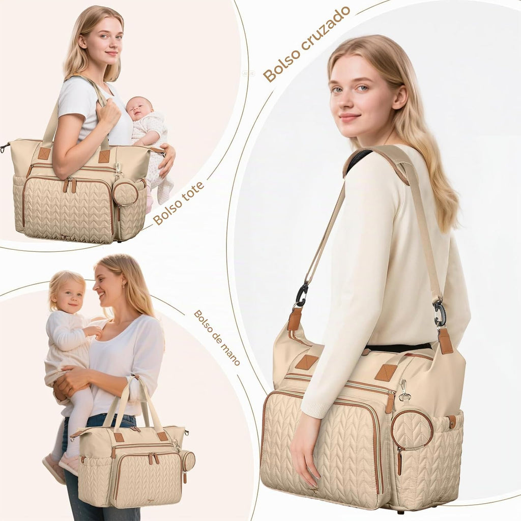 Tonyeee Bolsa de pañales, bolsa grande para pañales para bebé, impe...