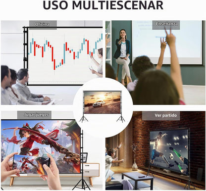 TOWOND Pantalla y soporte de proyector, pantalla de proyección de 1...