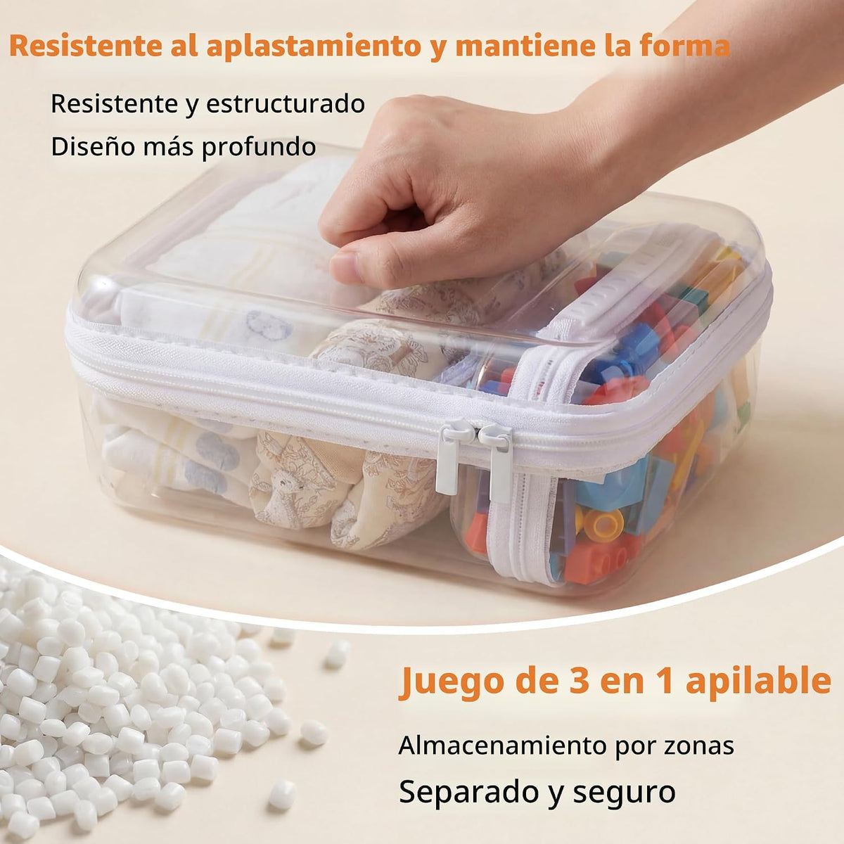 Artículos esenciales de viaje para artículos de tocador, funda rígi...