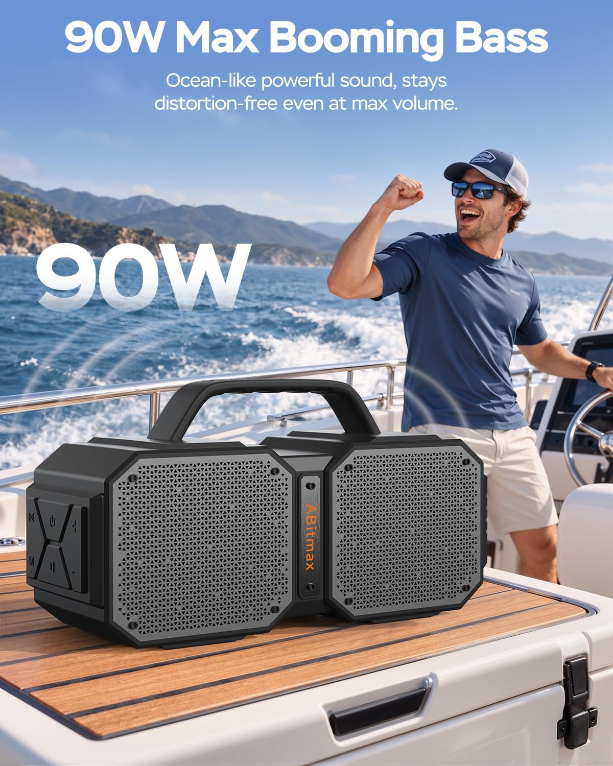 ABitmax Altavoz Bluetooth para exteriores, pico de 90 W, 35 H | Alt...