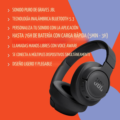 JBL Tune 720BT - Auriculares supraaurales inalámbricos - Blanco | J...
