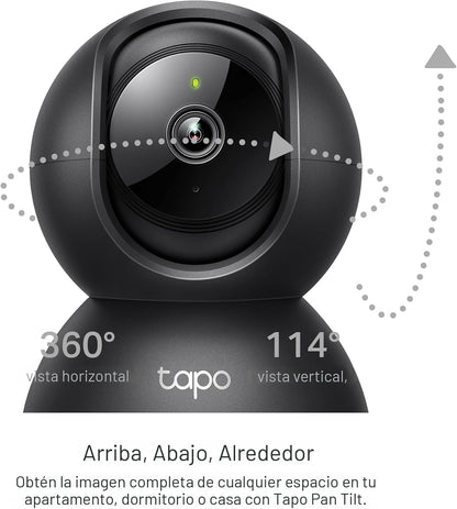 Cámara de seguridad Tapo 2K Pan Tilt para monitor de bebé, cámara p...