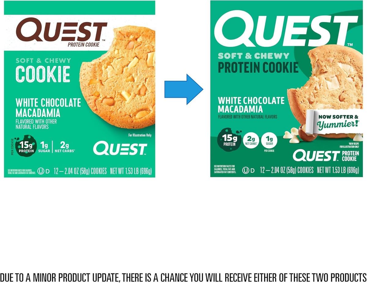 Quest Nutrition - Galletas de macadamia de chocolate blanco, 0.51 o...