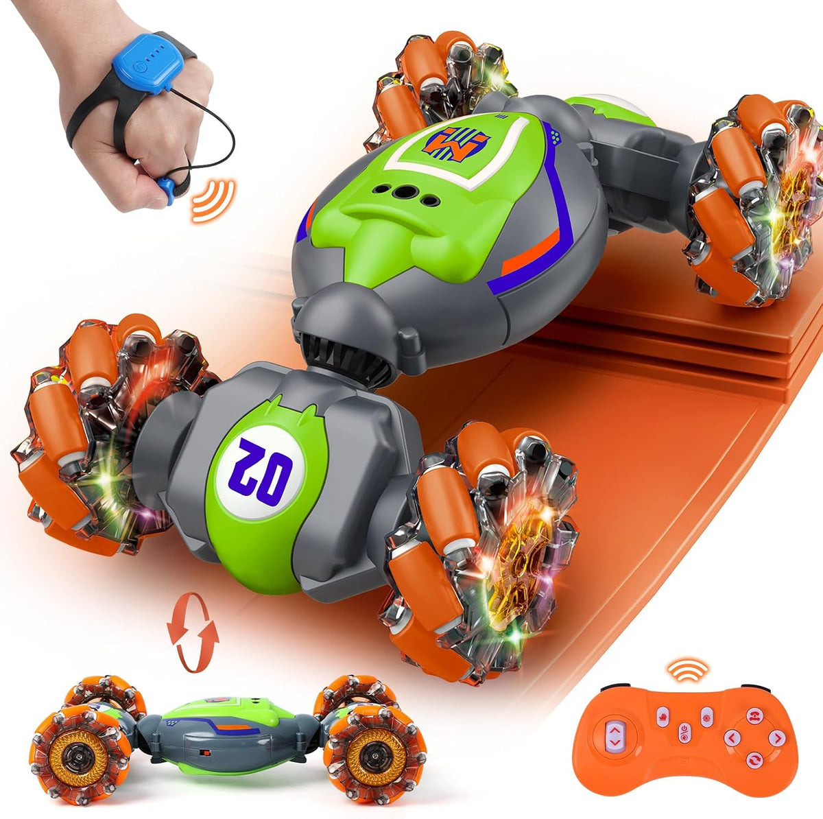 QXHOL Coche de acrobacias RC con detección de gestos, juguetes de c...