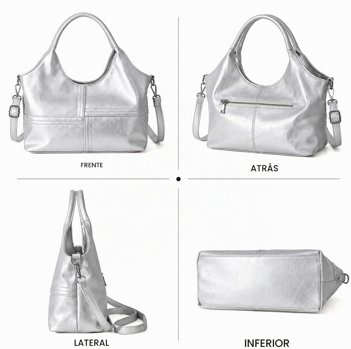 KOGTLA Bolsos de cuero vegano para mujer con correa de bandolera de...