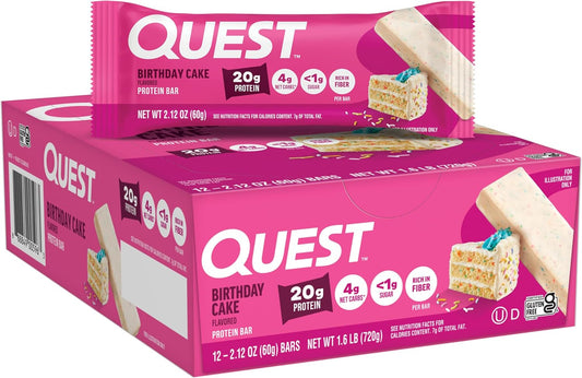 Proteína Quest Tarta de cumpleaños 12 Bday Bares 21 g de proteína 1...