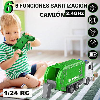 CALEST Camiones de juguete de camión de basura con control remoto d...