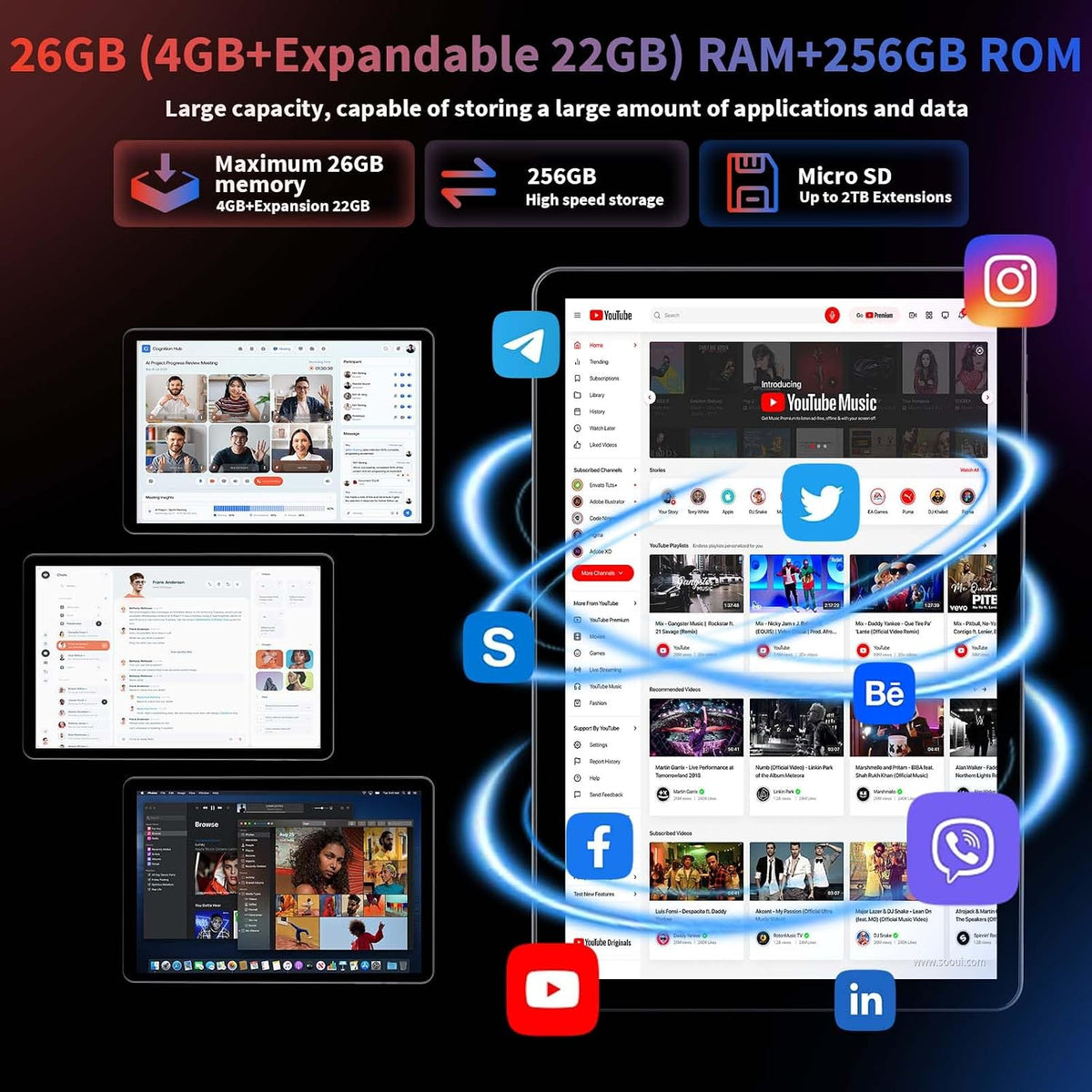 Tableta de 10 pulgadas con teclado - Tableta 2026 Gemini AI Android...