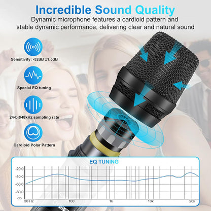 Aveek Amplificador de 2 canales para altavoz pasivo, sistema de mic...
