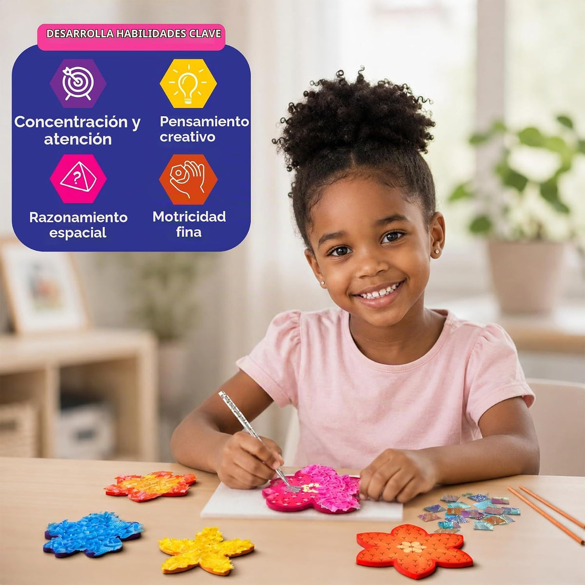 Skillmatics Poke-in Art - Ramo de flores, kit de manualidades de ma...