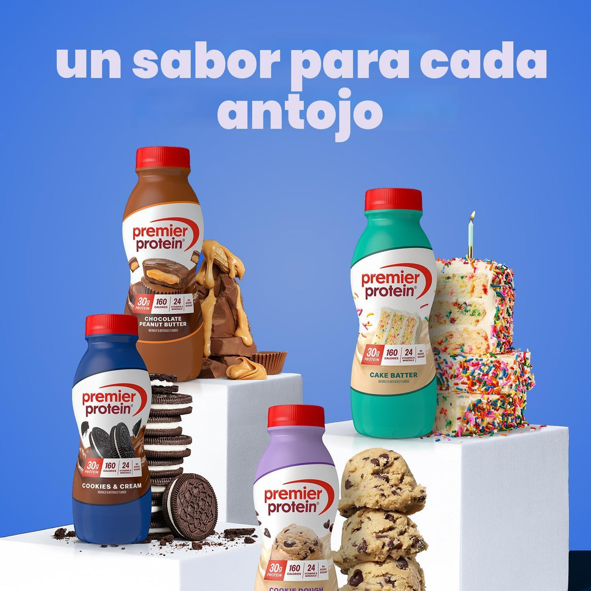 Premier Protein Batido alto en proteínas, galletas y crema, 12 unid...