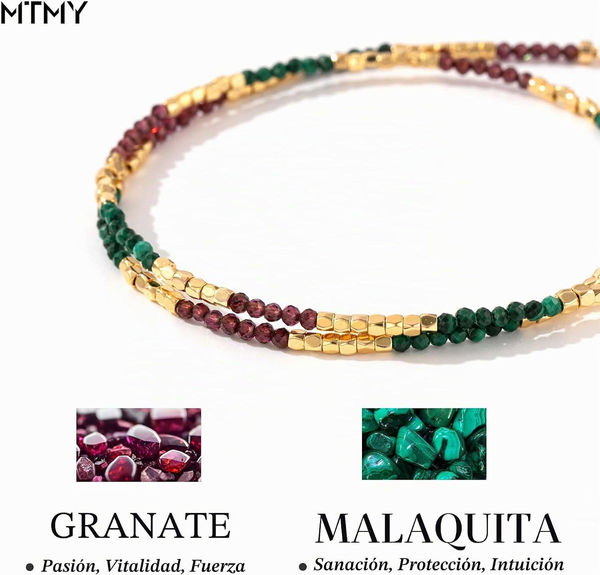 MTMY Gargantilla de piedras preciosas con cuentas para mujer | Chap...
