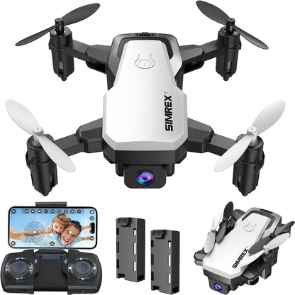 SIMREX Mini dron para niños principiantes: cuadricóptero RC plegabl...