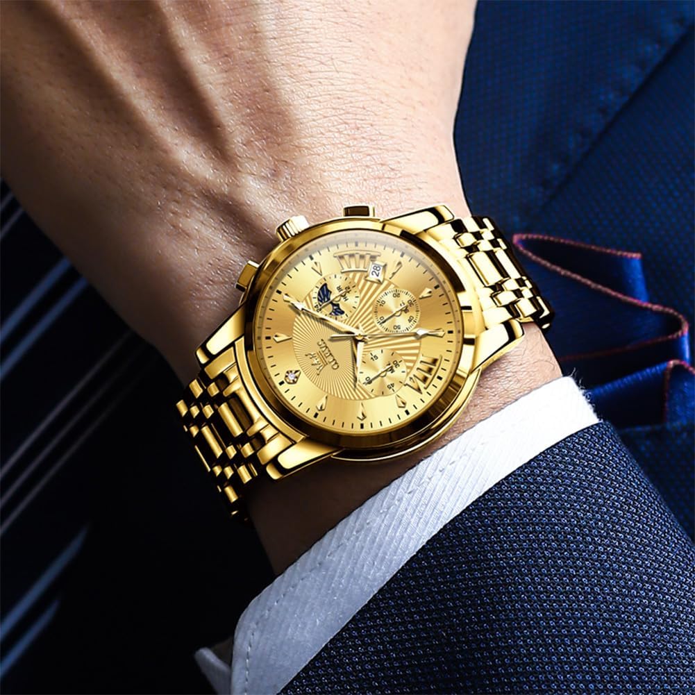 OLEVS Relojes para hombre Relojes de cronógrafo de fácil lectura lu...