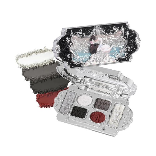 Flower Knows Swan Ballet Paleta de maquillaje de 6 colores con pinc...